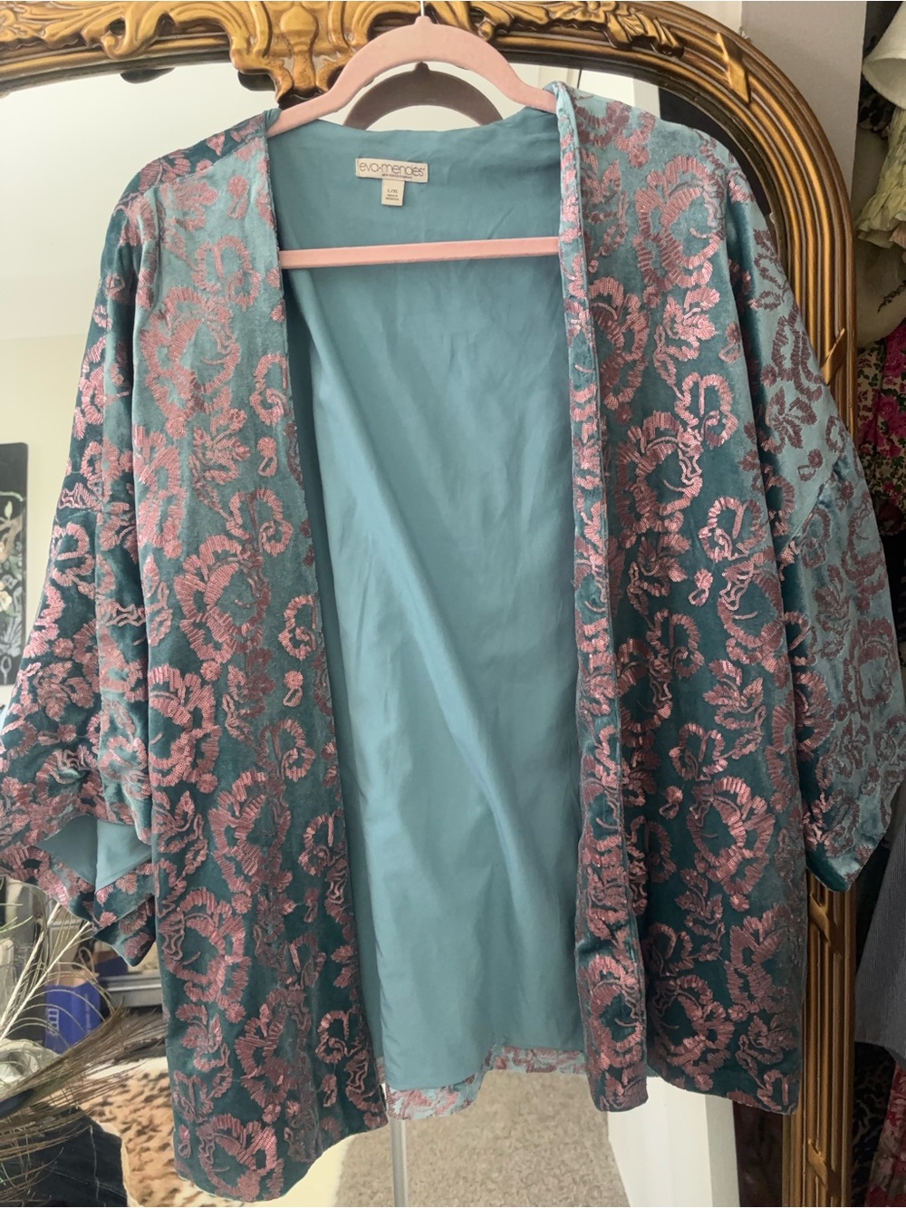 eva mendes for New York & Company blue and Pink kimono